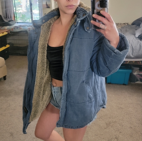 Free People Quilted Coat with fur - Picture 11 of 13